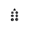 Chessex Opaque Polyset of 7: Black/White
