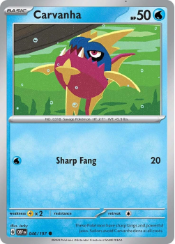 Carvanha single card from Pokemon