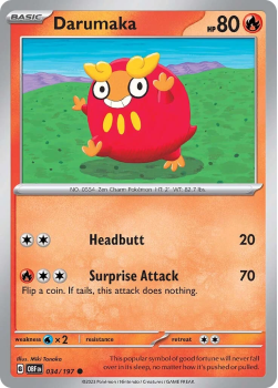 Darumaka single card from Pokemon