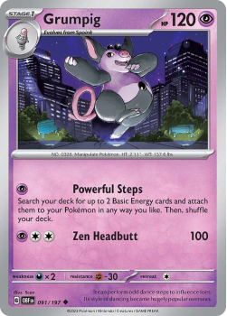 Grumpig single card from Pokemon