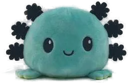 Happy and Monster: Reversible Axolotl Plushie (Aqua and Green)