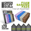 Green Stuff World - Foam Sanding Pads - Fine Grit Assortment x20