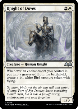 Knight of Doves single card from Magic the Gathering