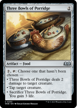 Three Bowls of Porridge single card from Magic the Gathering