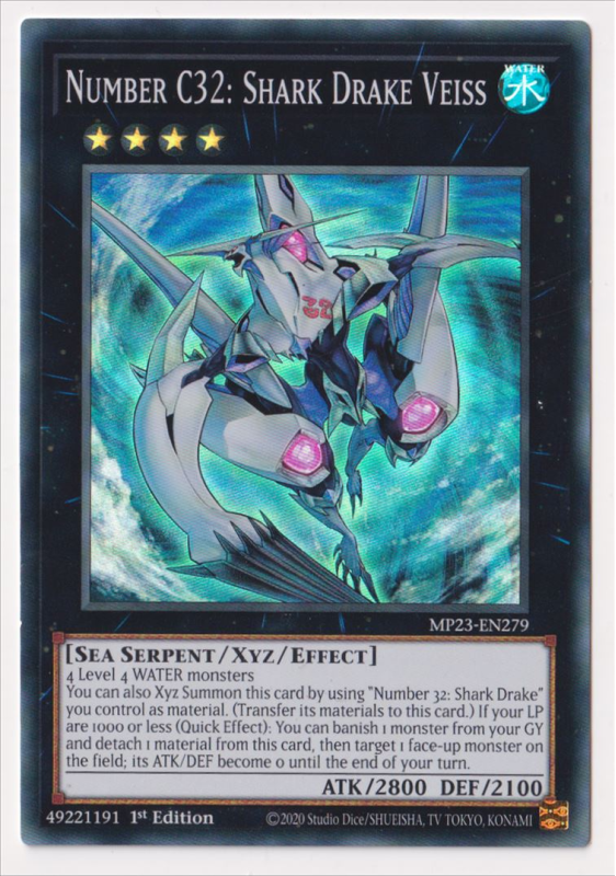 Number C32 Shark Drake Veiss Super Rare MP23 EN279 Yu Gi Oh number-c32-shark-drake-veiss-super-rare-mp23-en279-yu-gi-oh