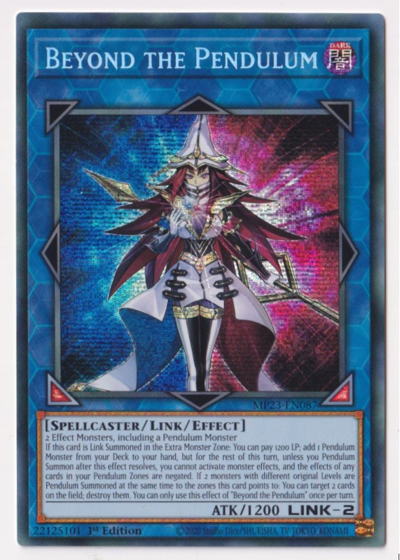 Beyond the Pendulum (Prismatic Secret Rare) : MP23-EN087 - Yu-Gi-Oh! Single Card Beyond the Pendulum (Prismatic Secret Rare) : MP23-EN087 - Yu-Gi-Oh! Single Card