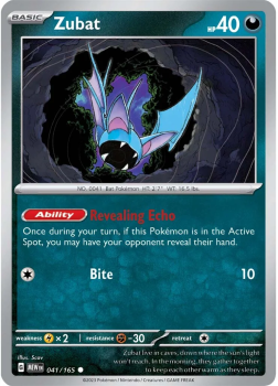Zubat single card from Pokemon