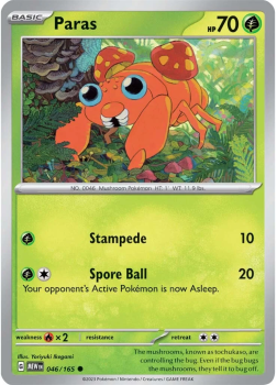 Paras single card from Pokemon
