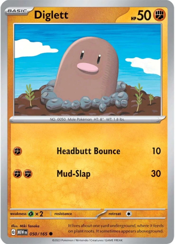 Diglett : SCARLET AND VIOLET 151 50/165 - Pokemon Single Card