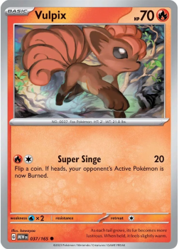 Vulpix single card from Pokemon