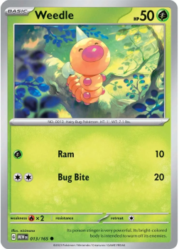 Weedle single card from Pokemon