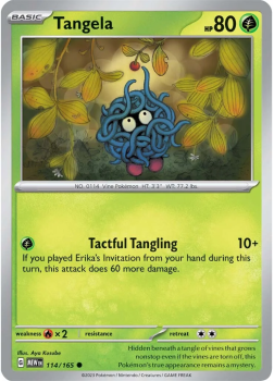 Tangela single card from Pokemon