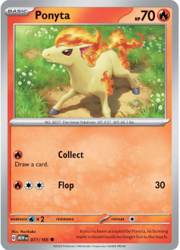 Ponyta single card from Pokemon