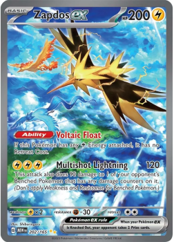 Zapdos EX single card from Pokemon