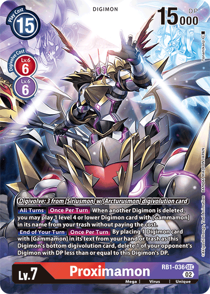 Proximamon (ALTERNATIVE ART) : RB1-036 RESURGENCE BOOSTER - Digimon Card Game Single Card Proximamon (ALTERNATIVE ART) : RB1-036 RESURGENCE BOOSTER - Digimon Card Game Single Card