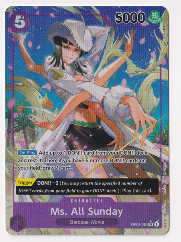 Ms. All-Sunday (Parallel) OP04-064 SR One Piece Card Game