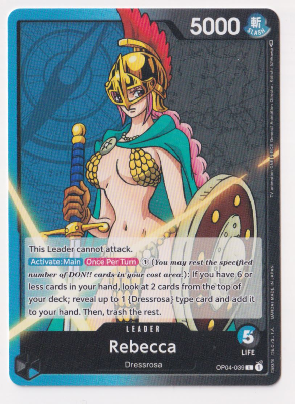 Rebecca : OP04-039 KINGDOMS OF INTRIGUE - One Piece Single Card Rebecca : OP04-039 KINGDOMS OF INTRIGUE - One Piece Single Card
