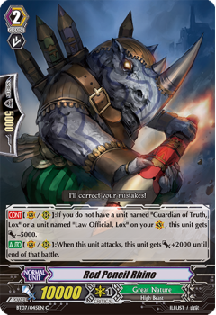 Red Pencil Rhino : BT07-045 - Cardfight!! Vanguard Single Card