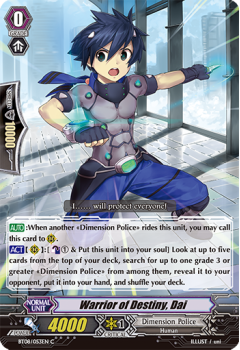 Warrior of Destiny, Dai : BT08-053 - Cardfight!! Vanguard Single Card