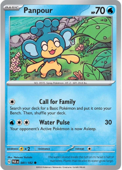Panpour : SCARLET AND VIOLET - PARADOX RIFT 41/182 - Pokemon Single Card