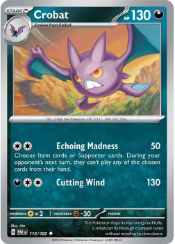 Crobat : SCARLET AND VIOLET - PARADOX RIFT 112/182 - Pokemon Single Card