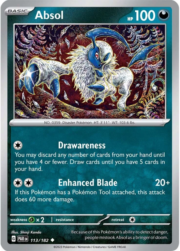 Absol (REVERSE HOLO) : SCARLET AND VIOLET - PARADOX RIFT 113/182 ...