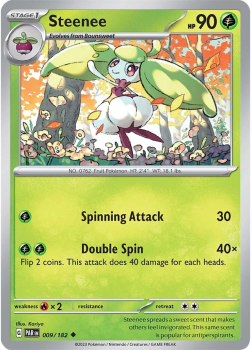 Steenee : SCARLET AND VIOLET - PARADOX RIFT 09/182 - Pokemon Single Card