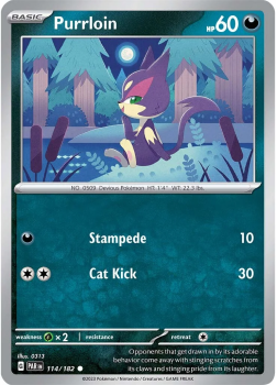 Purrloin : SCARLET AND VIOLET - PARADOX RIFT 114/182 - Pokemon Single Card