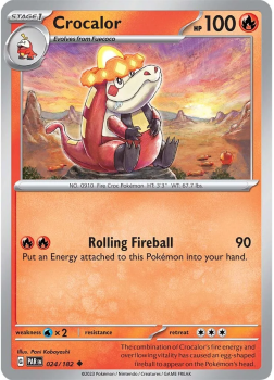 Crocalor : SCARLET AND VIOLET - PARADOX RIFT 24/182 - Pokemon Single Card