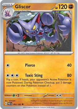 Gliscor : SCARLET AND VIOLET - PARADOX RIFT 92/182 - Pokemon Single Card