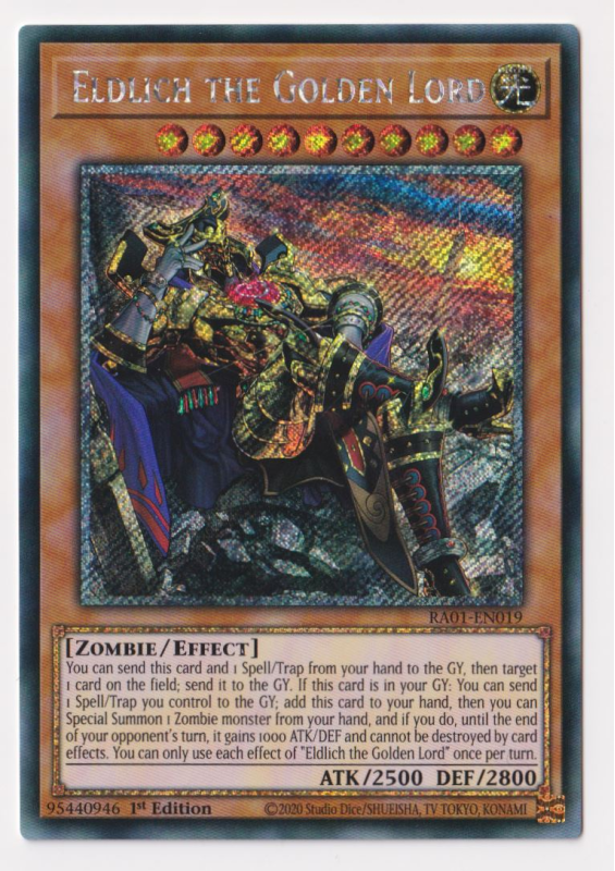 Yugioh Secret Rare Card Eldlich The Golden Lord Alternate Art
