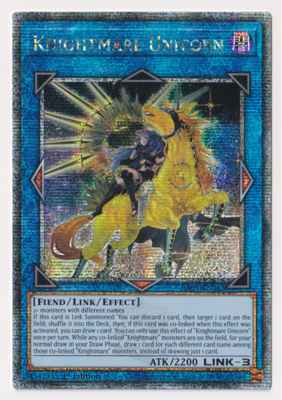 Knightmare Unicorn (Alternate Art)(Quarter Century Secret Rare) : RA01-EN043 - Yu-Gi-Oh! Single Card Knightmare Unicorn (Alternate Art)(Quarter Century Secret Rare) : RA01-EN043 - Yu-Gi-Oh! Single Card