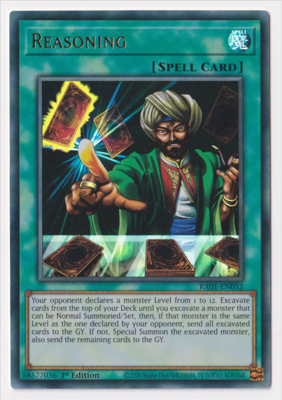 Reasoning Card Reasoning (Ultra Rare) : RA01-EN052 - Yu-Gi-Oh! Single Card