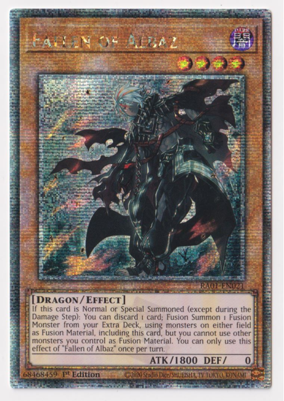 Fallen of Albaz (Quarter Century Secret Rare) : RA01-EN021 - Yu-Gi-Oh! Single Card Fallen of Albaz (Quarter Century Secret Rare) : RA01-EN021 - Yu-Gi-Oh! Single Card