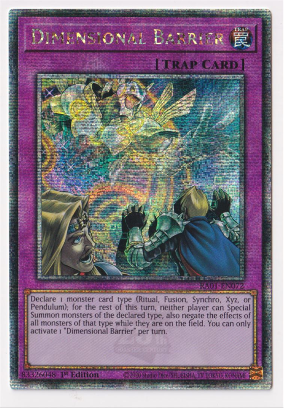 Dimensional Barrier (Quarter Century Secret Rare) : RA01-EN072 - Yu-Gi-Oh! Single Card Dimensional Barrier (Quarter Century Secret Rare) : RA01-EN072 - Yu-Gi-Oh! Single Card