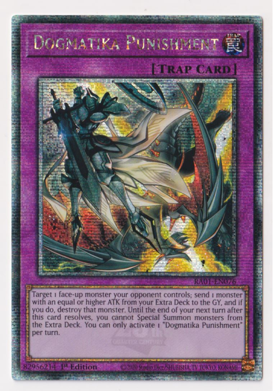 Dogmatika Punishment (Quarter Century Secret Rare) : RA01-EN076 - Yu-Gi-Oh! Single Card Dogmatika Punishment (Quarter Century Secret Rare) : RA01-EN076 - Yu-Gi-Oh! Single Card