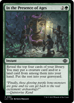 In the Presence of Ages single card from Magic the Gathering