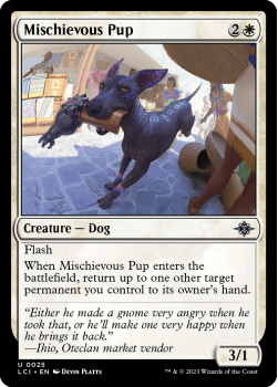 Mischievous Pup single card from Magic the Gathering