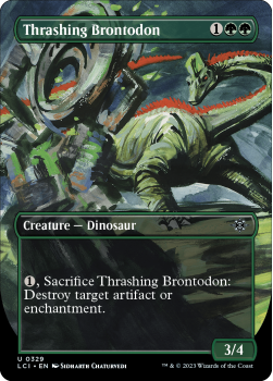 Thrashing Brontodon (BORDERLESS) single card from Magic the Gathering