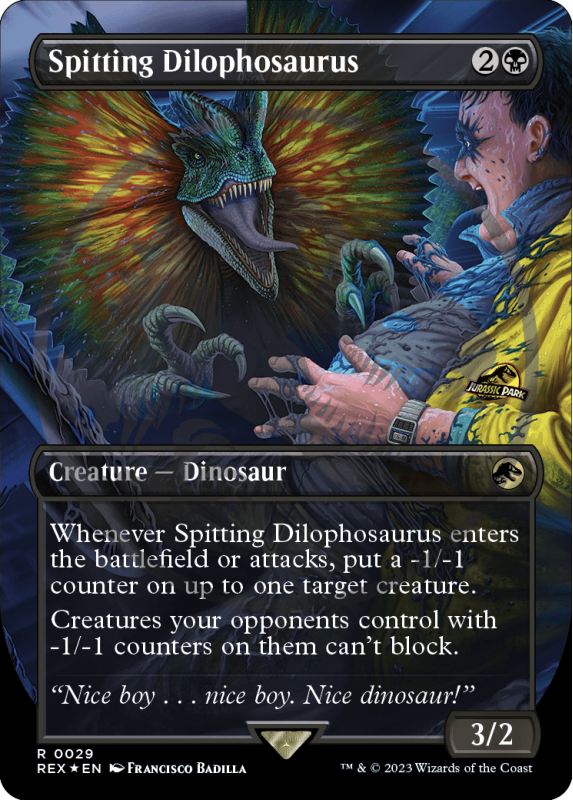 mtg jurassic park emblem cards Permission Denied (Emblem) (Borderless) [Jurassic World Collection Tok Ian Malcolm mtg jurassic world emblem cards