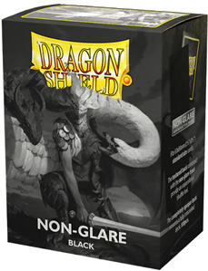 Dragon Shield Matte Non Glare Sleeves - Black V2 (100 Sleeves)