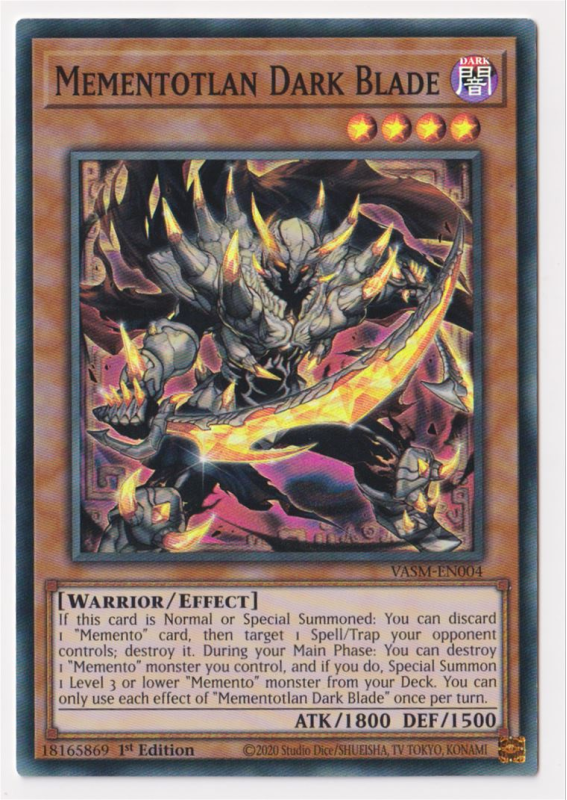 Yugioh Funny Shop] 1 Lá Thẻ Bài Mementotlan Dark Blade - VASM-EN004