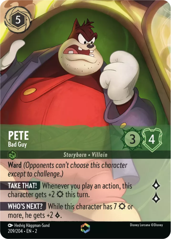 Pete - Bad Guy (ENCHANTED RARE) : 209/204 RISE OF THE FLOODBORN - Disney Lorcana Single Card Pete - Bad Guy (ENCHANTED RARE) : 209/204 RISE OF THE FLOODBORN - Disney Lorcana Single Card