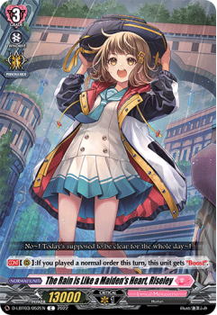 The Rain is Like a Maiden's Heart, Riseley (C) single card from Cardfight!! Vanguard