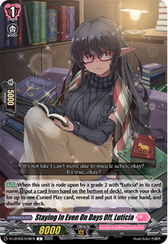 Staying In Even On Days Off, Luticia (C) single card from Cardfight!! Vanguard