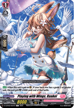 Playing with Wings, Raakel (C) single card from Cardfight!! Vanguard