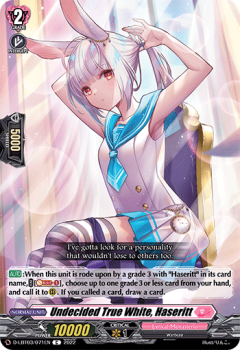 Undecided True White, Haseritt (C) single card from Cardfight!! Vanguard