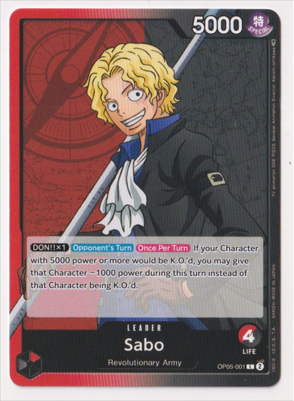 Sabo : OP05-001 AWAKENING OF THE NEW ERA - One Piece Single Card Sabo : OP05-001 AWAKENING OF THE NEW ERA - One Piece Single Card