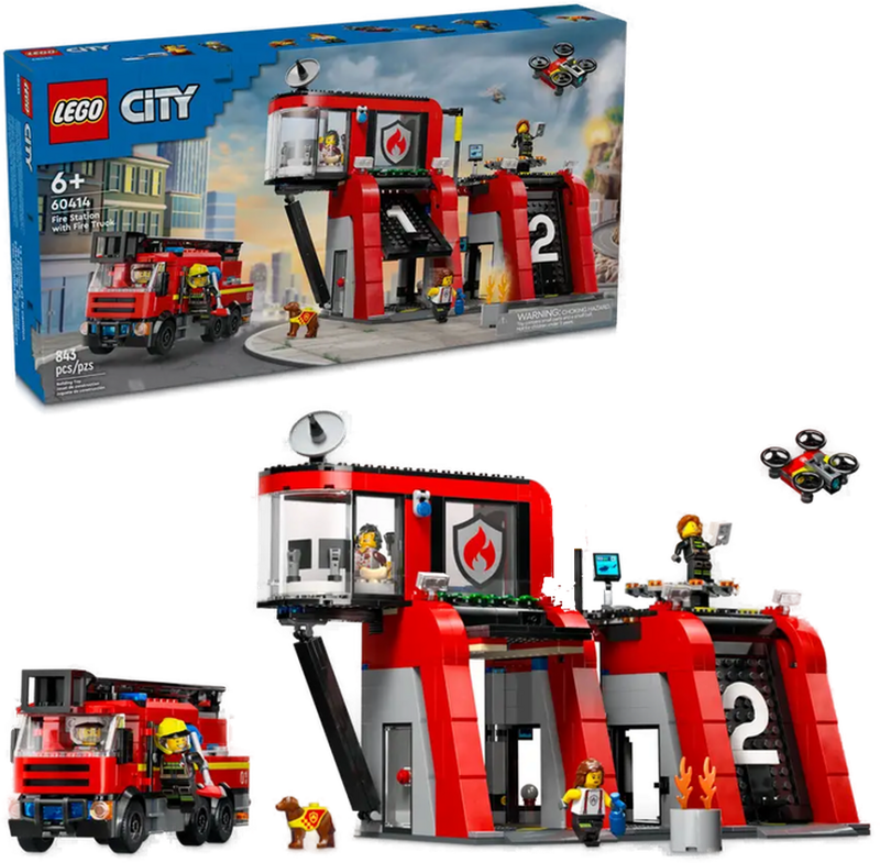 Fire Station with Fire Truck LEGO 60414 Chaos Cards