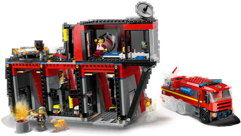 Lego fire truck station sales